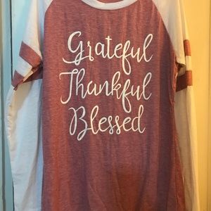 Baseball T-Shirt -  Grateful Thankful Blessed XL